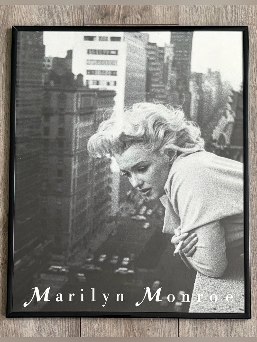 Vintage 90s Marilyn Monroe NYC Balcony 16x20 Framed Poster Print